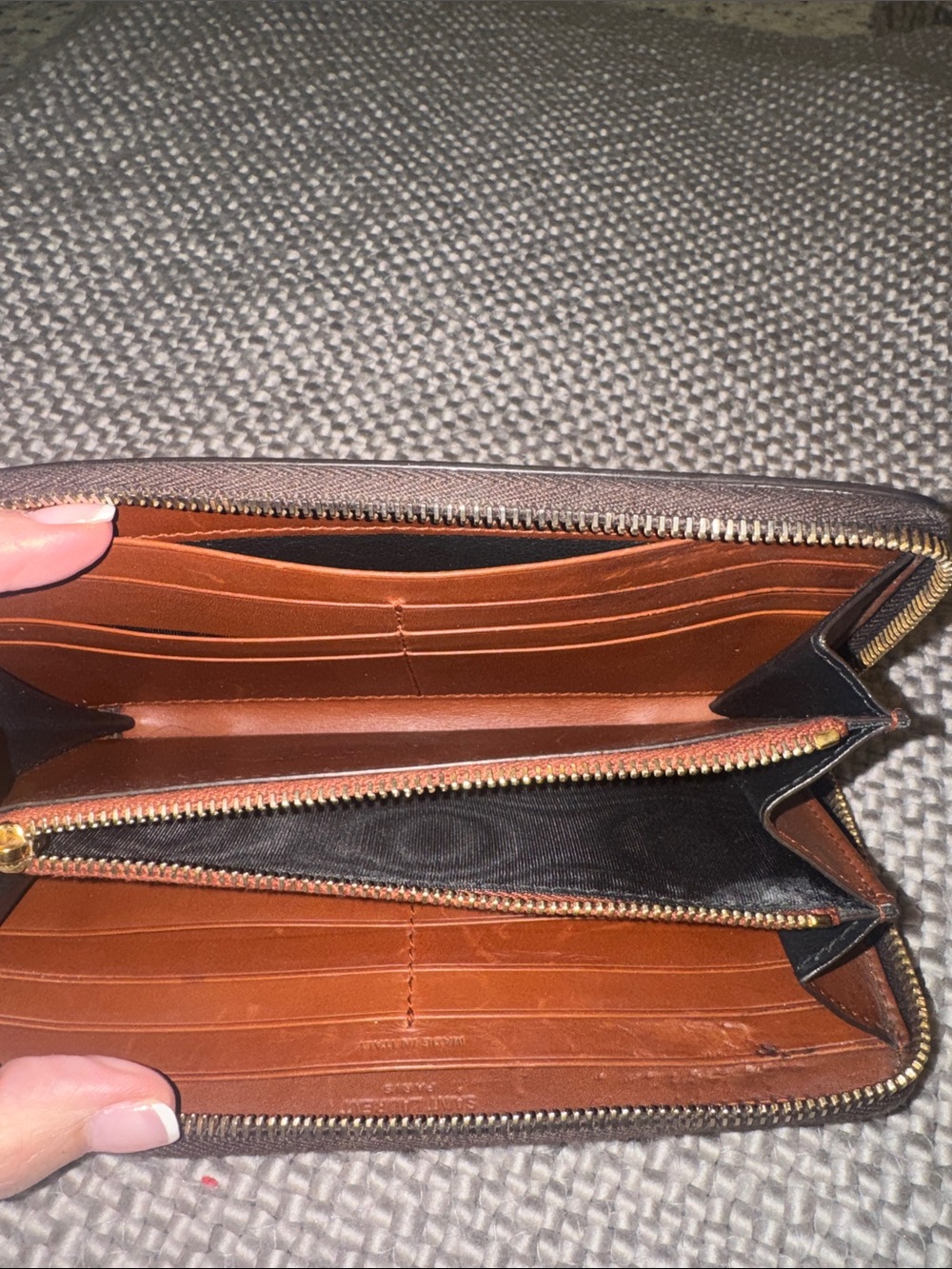 Saint Laurent Brown Wallet with Gold Monogram Zip - Picture 4 of 13
